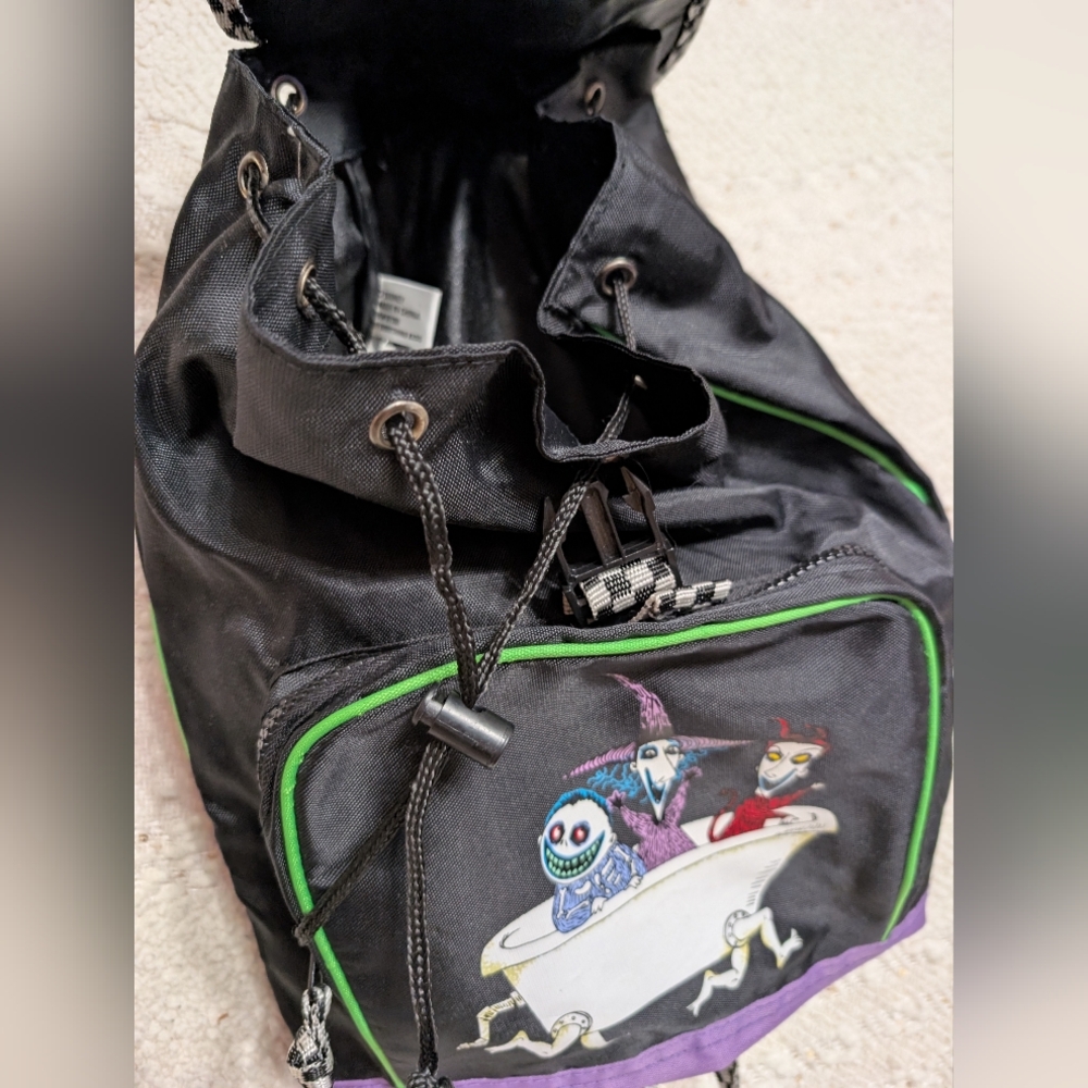 Disney The Nightmare Before Christmas Backpack Lock Shock Barrel Checkered - Picture 12 of 12
